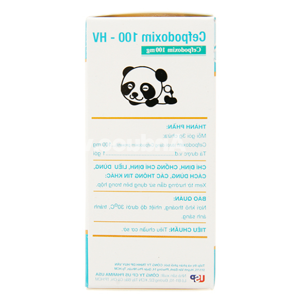 Bột pha hỗn dịch uống Cefpodoxim 100-HV trị nhiễm khuẩn (10 gói x 3g)
