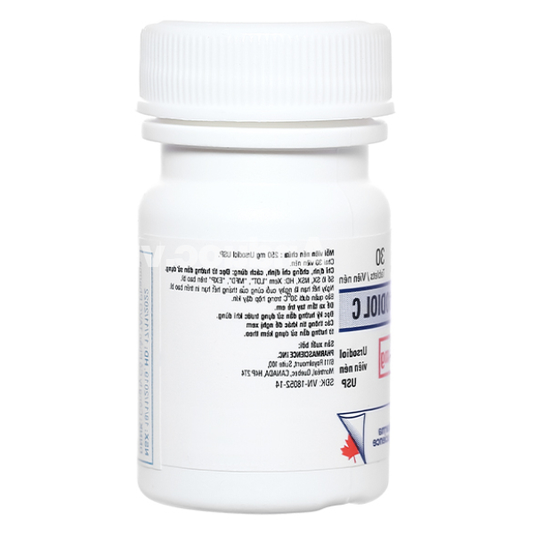 Pms-Ursodiol C 250mg trị xơ gan ứ mật nguyên phát, làm tan sỏi mật chai 30 viên