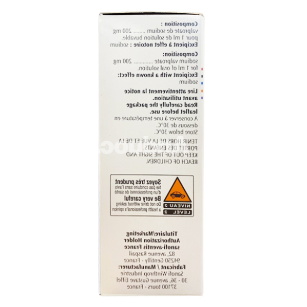Dung dịch uống Depakine 200mg/ml trị các thể động kinh khác nhau chai 40ml
