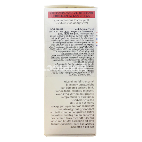 Dung dịch uống Depakine 200mg/ml trị các thể động kinh khác nhau chai 40ml