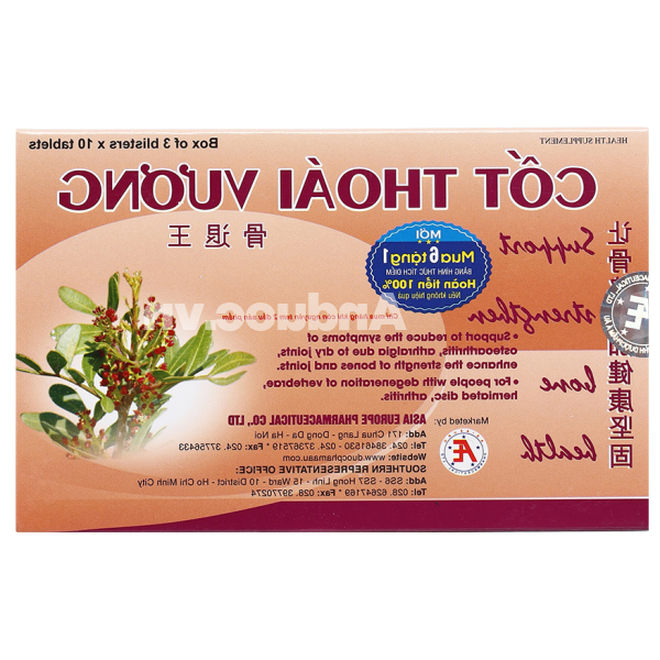 Cốt Thoái Vương hỗ trợ giảm thoái hóa đốt sống hộp 30 viên