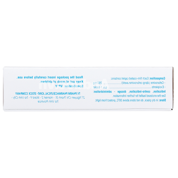 TV.Cefuroxime 250mg trị nhiễm khuẩn (2 vỉ x 10 viên)