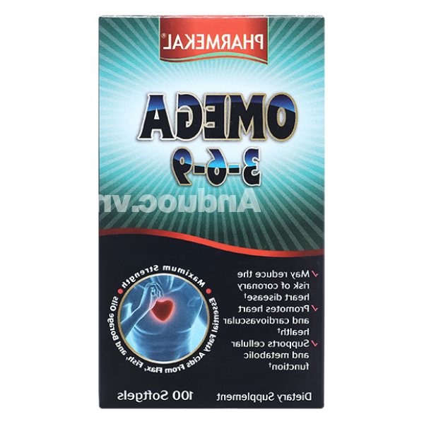 Dầu cá Pharmekal Omega 3-6-9 ngừa xơ vữa động mạch chai 100 viên