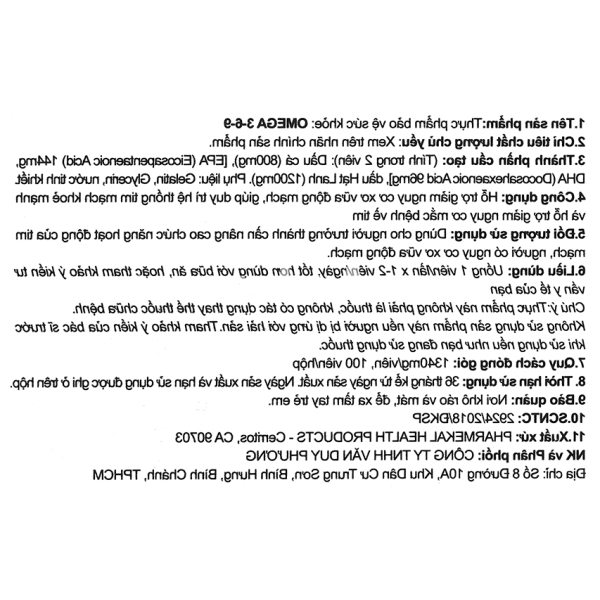 Dầu cá Pharmekal Omega 3-6-9 ngừa xơ vữa động mạch chai 100 viên