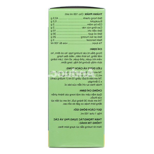 Siro Eugica trị ho, long đàm chai 100ml