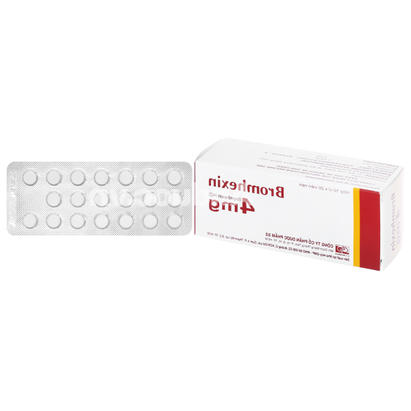 Bromhexin F.T Pharma 4mg tan đàm trong bệnh lý hô hấp (10 vỉ x 20 viên)