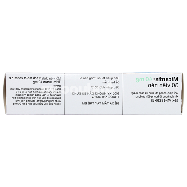 Micardis 40mg trị tăng huyết áp vô căn (3 vỉ x 10 viên)