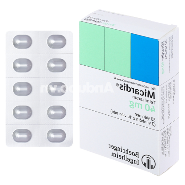 Micardis 40mg trị tăng huyết áp vô căn (3 vỉ x 10 viên)