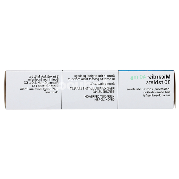 Micardis 40mg trị tăng huyết áp vô căn (3 vỉ x 10 viên)
