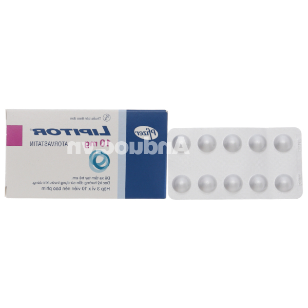 Lipitor 10mg trị rối loạn mỡ máu (3 vỉ x 10 viên)