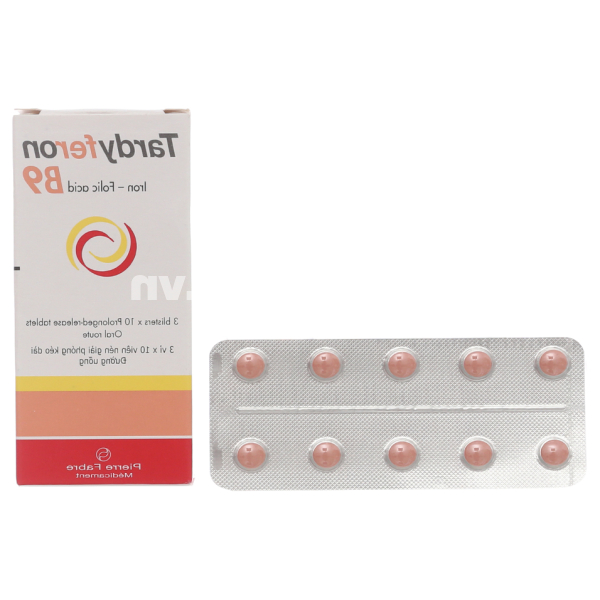 Tardyferon B9 dự phòng thiếu sắt và acid folic (3 vỉ x 10 viên)