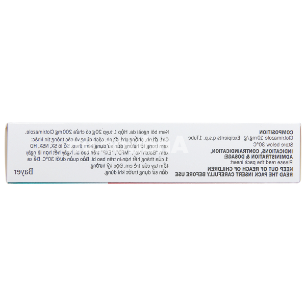Canesten Cream 1% trị các bệnh nhiễm nấm ngoài da tuýp 20g
