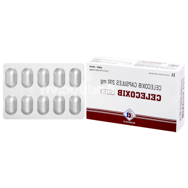 Celecoxib Domesco 200mg trị chứng thoái hóa khớp, viêm khớp dạng thấp (3 vỉ x 10 viên)