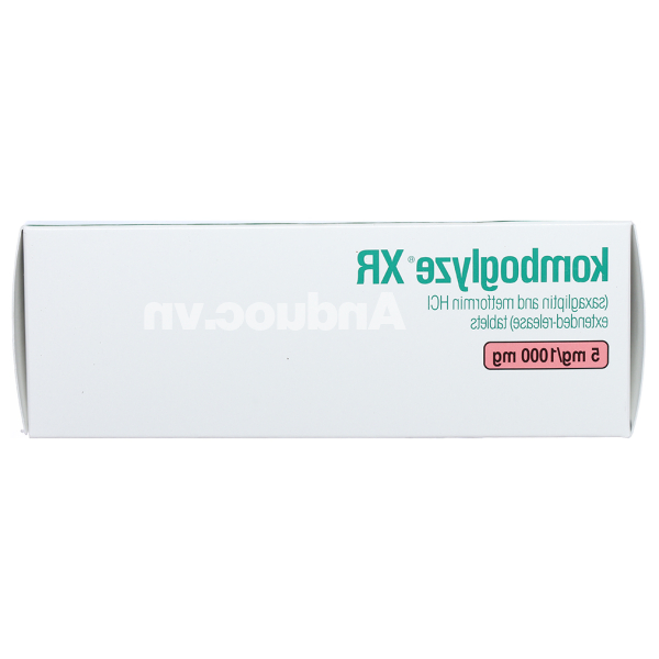Komboglyze XR 5mg/1000mg trị đái tháo đường tuýp 2 (4 vỉ x 7 viên)