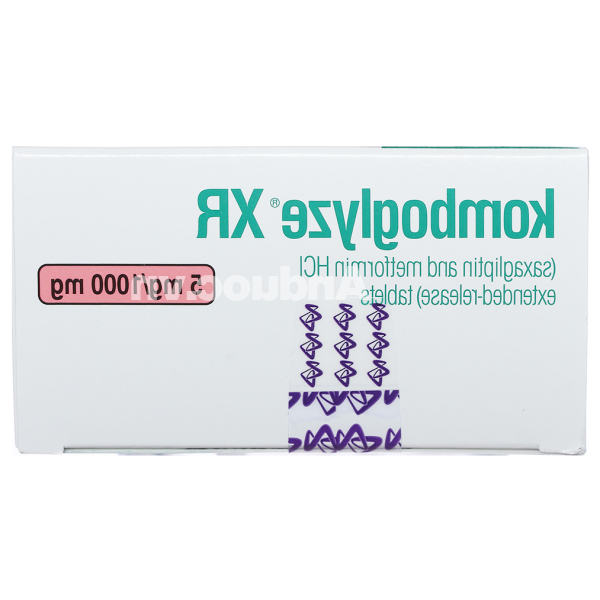 Komboglyze XR 5mg/1000mg trị đái tháo đường tuýp 2 (4 vỉ x 7 viên)
