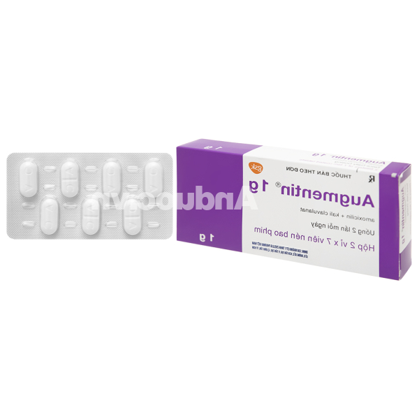 Augmentin 1g trị nhiễm khuẩn (2 vỉ x 7 viên)