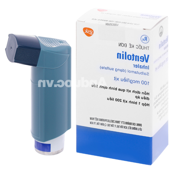 Hỗn dịch xịt Ventolin Inhaler 100mcg/liều trị hen suyễn bình 200 liều xịt