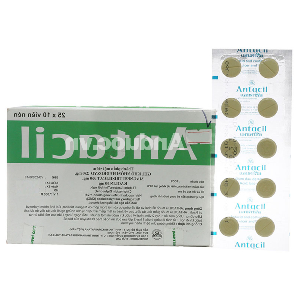 Antacil giảm ợ chua, trị loét dạ dày, tá tràng (25 vỉ x 10 viên)