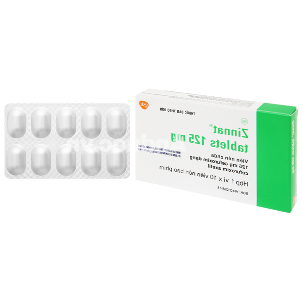 Zinnat Tablets 125mg trị nhiễm khuẩn (1 vỉ x 10 viên)