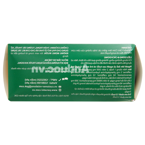 Panadol Cảm Cúm giảm các triệu chứng sốt, đau, sung huyết mũi (15 vỉ x 12 viên)