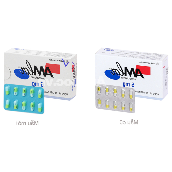 Amlor 5mg trị tăng huyết áp, bệnh mạch vành, đau thắt ngực (3 vỉ x 10 viên)