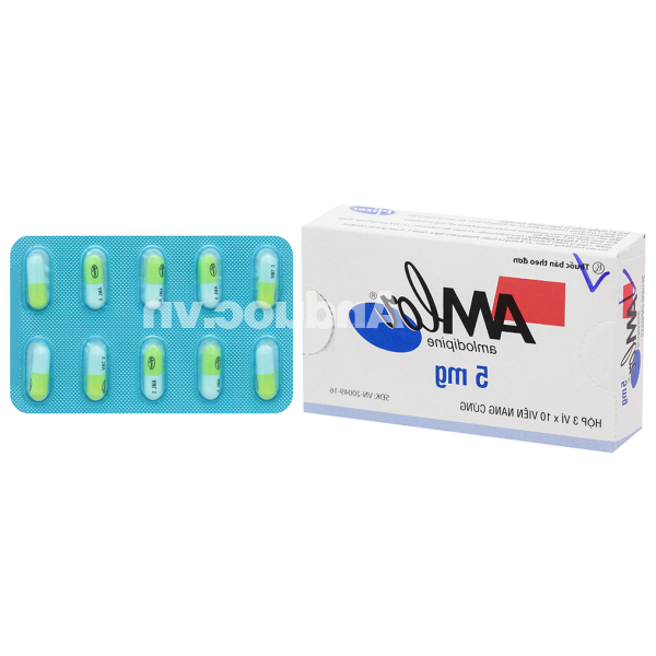 Amlor 5mg trị tăng huyết áp, bệnh mạch vành, đau thắt ngực (3 vỉ x 10 viên)