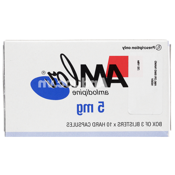 Amlor 5mg trị tăng huyết áp, bệnh mạch vành, đau thắt ngực (3 vỉ x 10 viên)