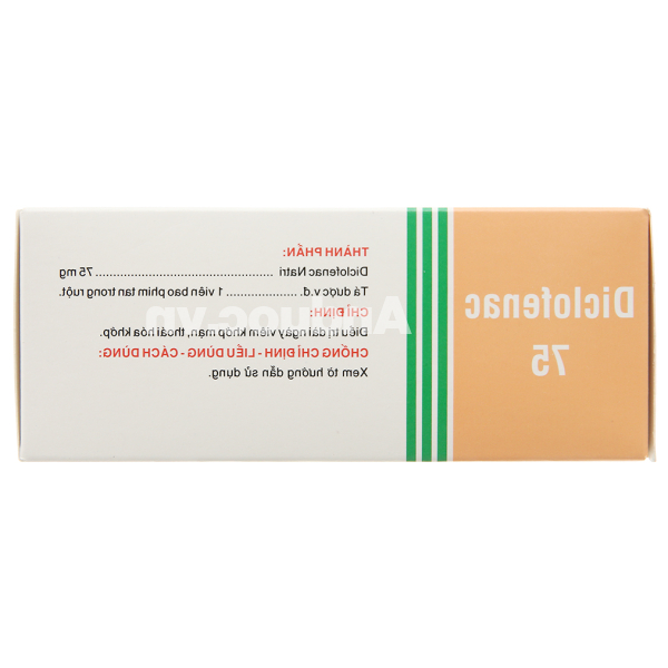 Diclofenac 75 viêm khớp mạn, thoái hóa khớp (10 vỉ x 10 viên)