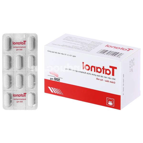 Tatanol 500mg giảm đau, hạ sốt (10 vỉ x 10 viên)