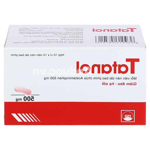 Tatanol 500mg giảm đau, hạ sốt (10 vỉ x 10 viên)
