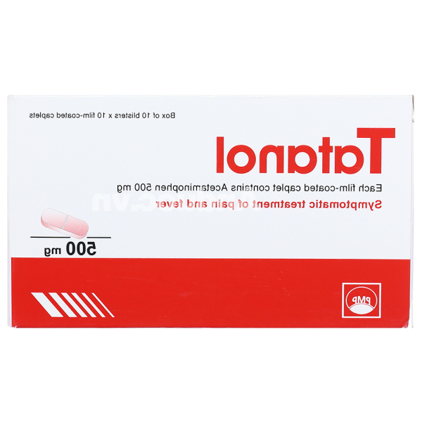 Tatanol 500mg giảm đau, hạ sốt (10 vỉ x 10 viên)