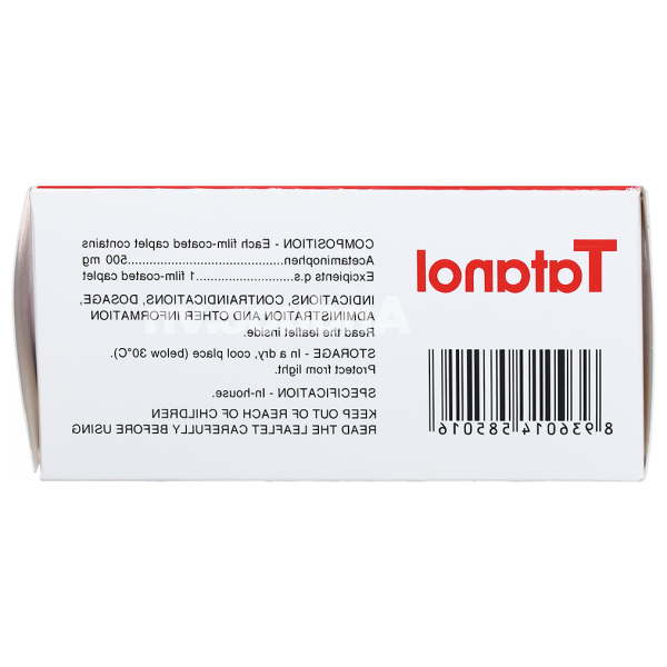 Tatanol 500mg giảm đau, hạ sốt (10 vỉ x 10 viên)