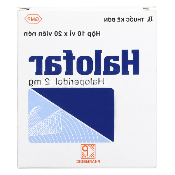 Halofar 2mg trị các biểu hiện rối loạn tâm thần (10 vỉ x 20 viên)