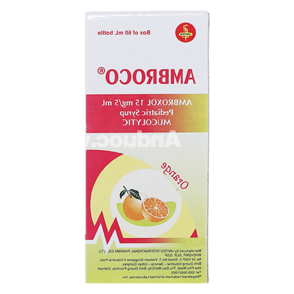 Siro Ambroco 15mg/5ml hỗ trợ tan đàm trong bệnh lý hô hấp chai 60ml
