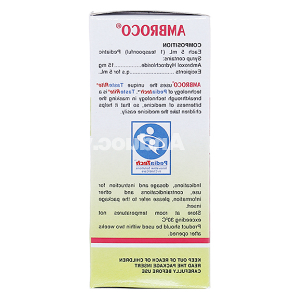 Siro Ambroco 15mg/5ml hỗ trợ tan đàm trong bệnh lý hô hấp chai 60ml