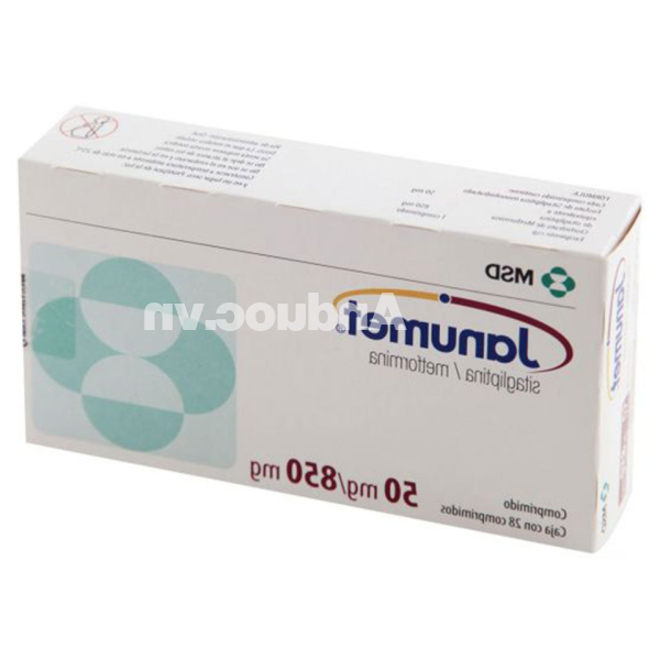 Janumet 50mg/850mg trị đái tháo đường tuýp 2 (4 vỉ x 7 viên)