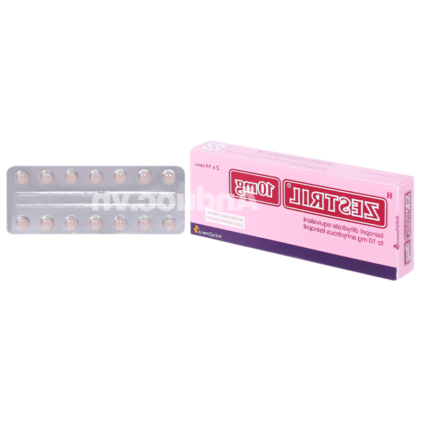 Zestril 10mg trị tăng huyết áp, suy tim (2 vỉ x 14 viên)