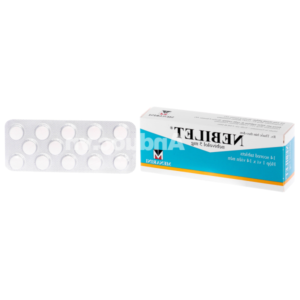 Nebilet 5mg trị tăng huyết áp, suy tim (1 vỉ x 14 viên)
