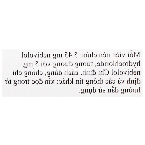 Nebilet 5mg trị tăng huyết áp, suy tim (1 vỉ x 14 viên)