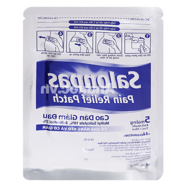 Cao dán Salonpas Pain Relief Patch giảm đau, kháng viêm cơ khớp hộp 5 miếng