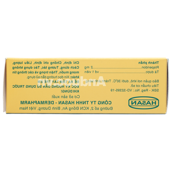 Risperidon 2 Hasan trị tâm thần phân liệt (5 vỉ x 10 viên)