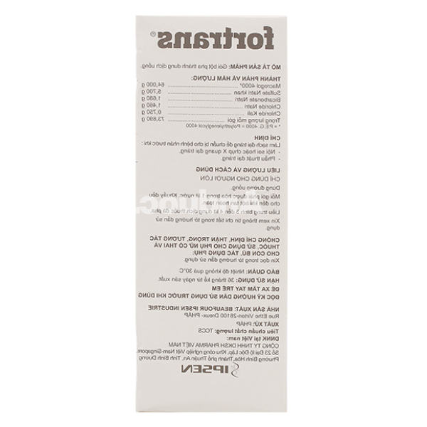 Bột pha dung dịch uống Fortrans làm sạch đại tràng hộp 4 gói