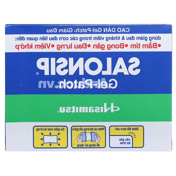 Cao dán Salonsip Gel-Patch giảm đau, kháng viêm cơ khớp (10 bao x 2 miếng)