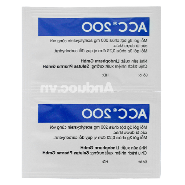 Bột pha dung dịch uống ACC 200 tan đàm trong bệnh lý hô hấp (50 gói x 3ml)