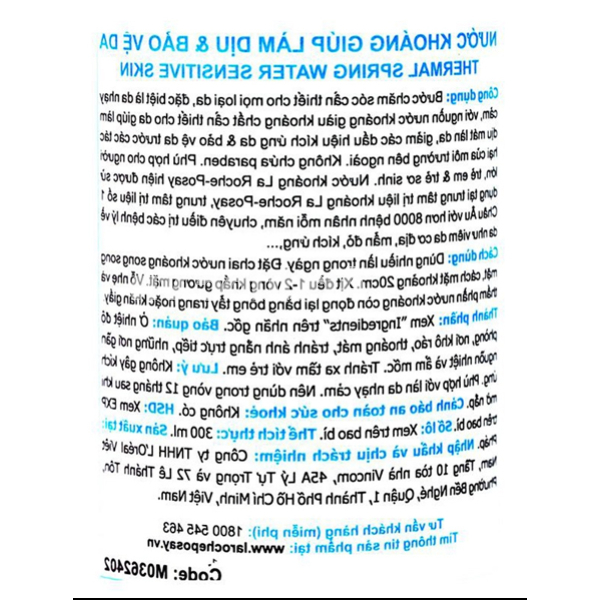 Xịt khoáng La Roche-Posay Peaux Sensibles làm dịu da chai 300ml