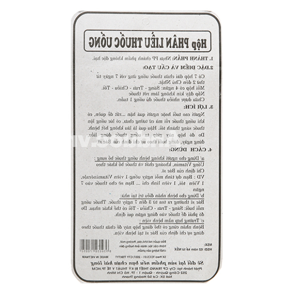 Dụng cụ phân liều thuốc 1 tuần MTS