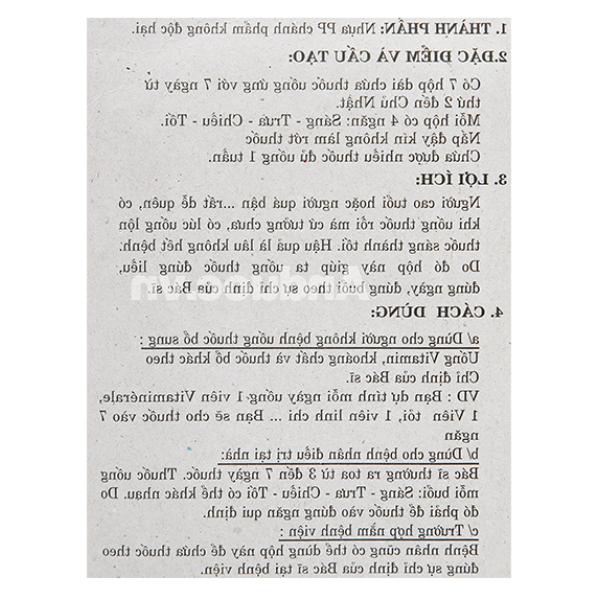 Dụng cụ phân liều thuốc 1 tuần MTS