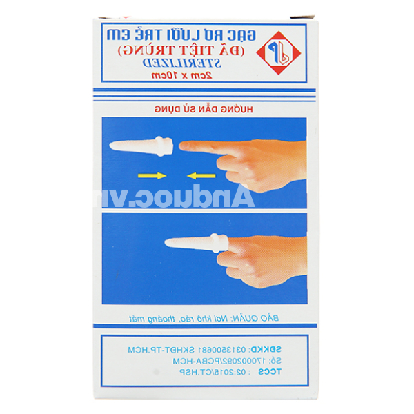 Gạc rơ lưỡi Hải Sơn Pha (2cm x 10cm) hộp 5 cái 