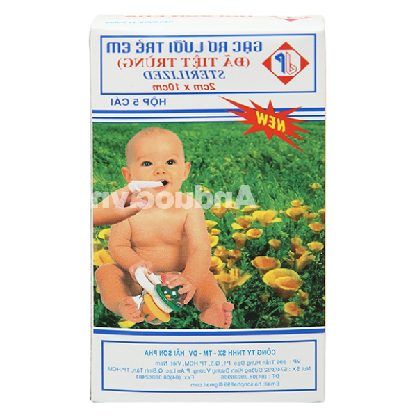 Gạc rơ lưỡi Hải Sơn Pha (2cm x 10cm) hộp 5 cái 