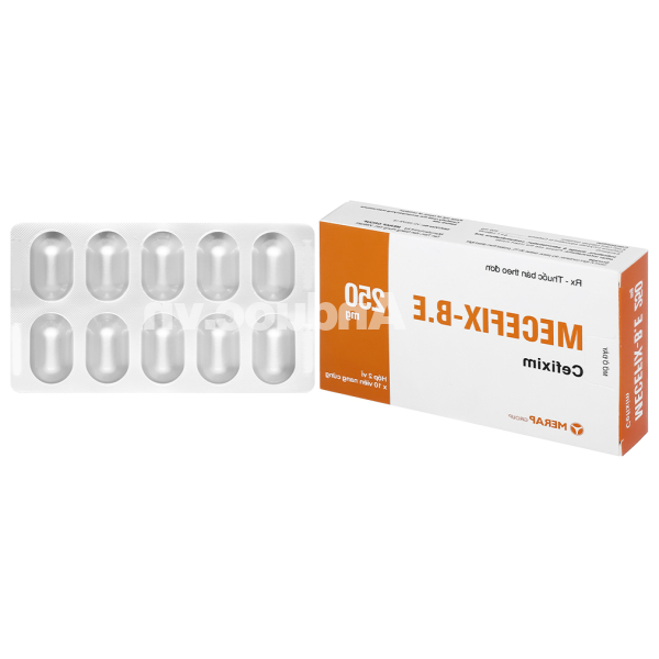 Mecefix-B.E 250mg trị các nhiễm trùng gây bởi vi khuẩn nhạy cảm (2 vỉ x 10 viên)